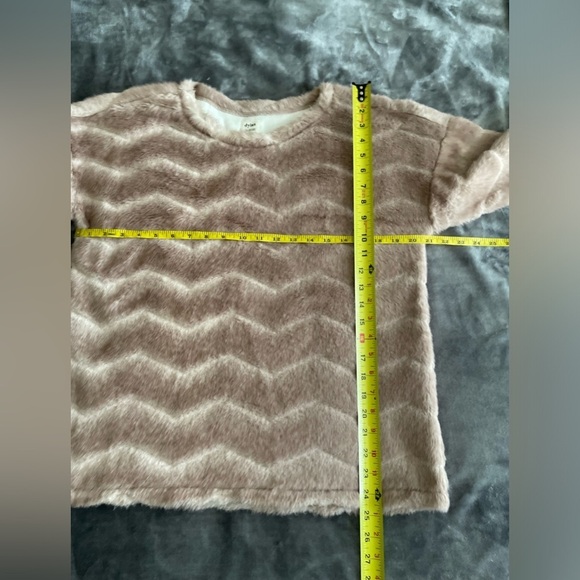 Dylan Chevron Faux Fur Long Sleeve Sweater Women's Size S Brown Tan Cozy - Picture 7 of 11